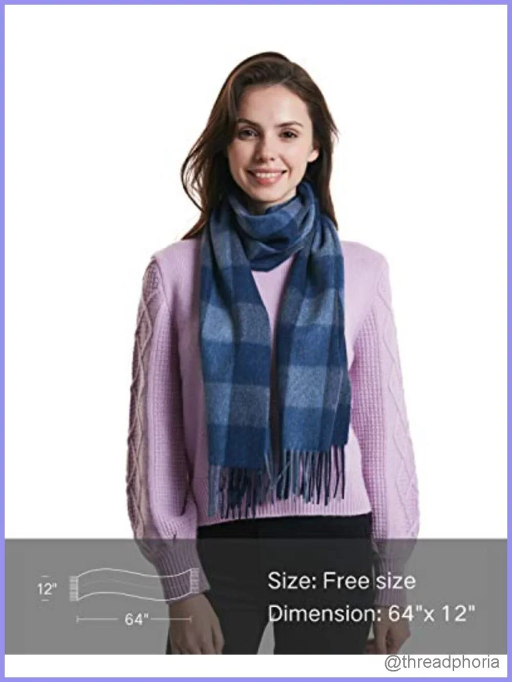 100% Cashmere Fringed Winter Scarf Wrap Lightweight